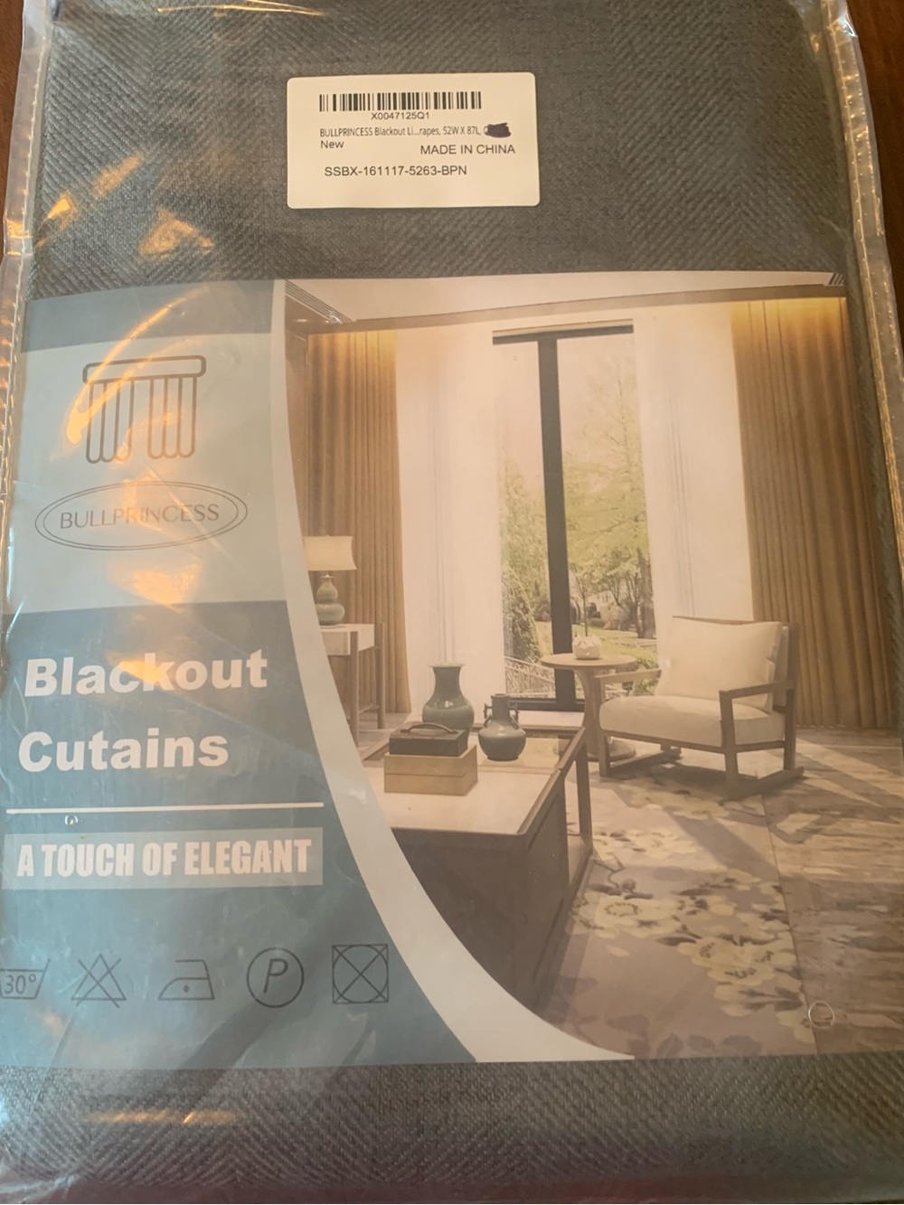 BULLPRINCESS Blackout Curtains Gray 52 x 87 Set of 2 Panels New